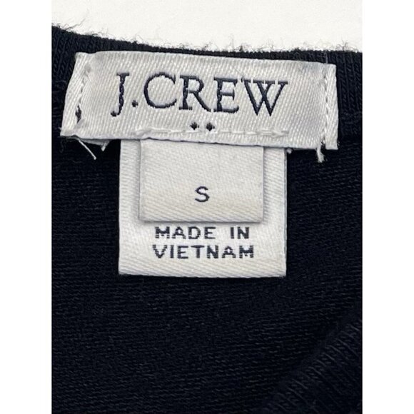 J.CREW Womens SMALL Black Lagenlook Knit TANK TOP Keyhole Relaxed Boho J1050 EUC - Picture 5 of 7